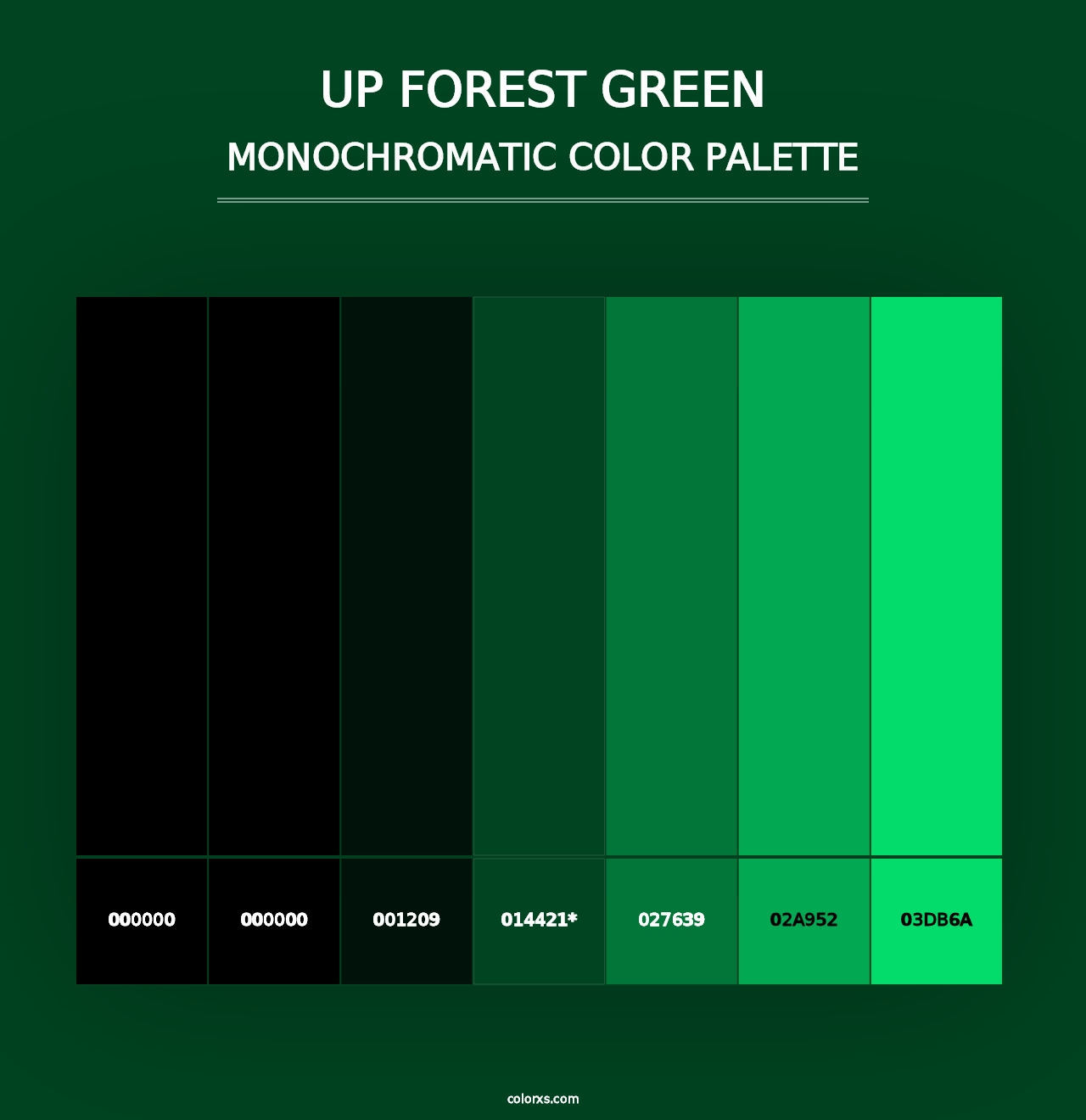 UP Forest green - Monochromatic Color Palette