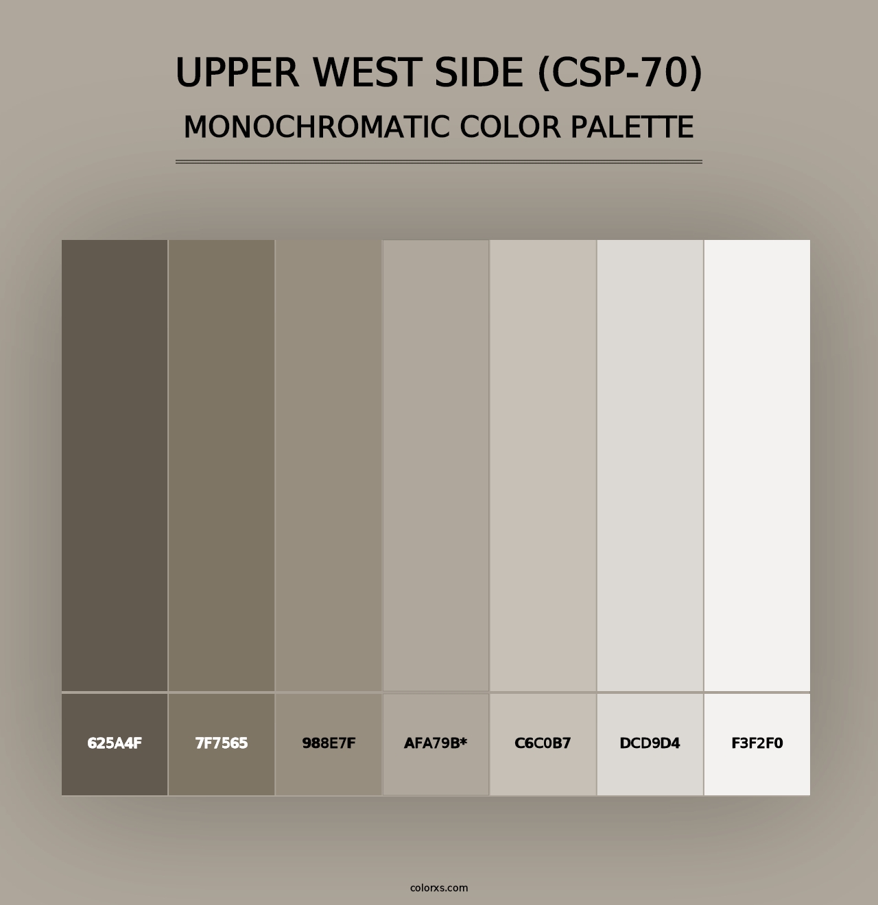 Upper West Side (CSP-70) - Monochromatic Color Palette