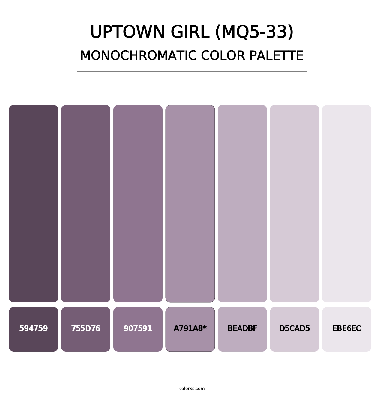 Uptown Girl (MQ5-33) - Monochromatic Color Palette