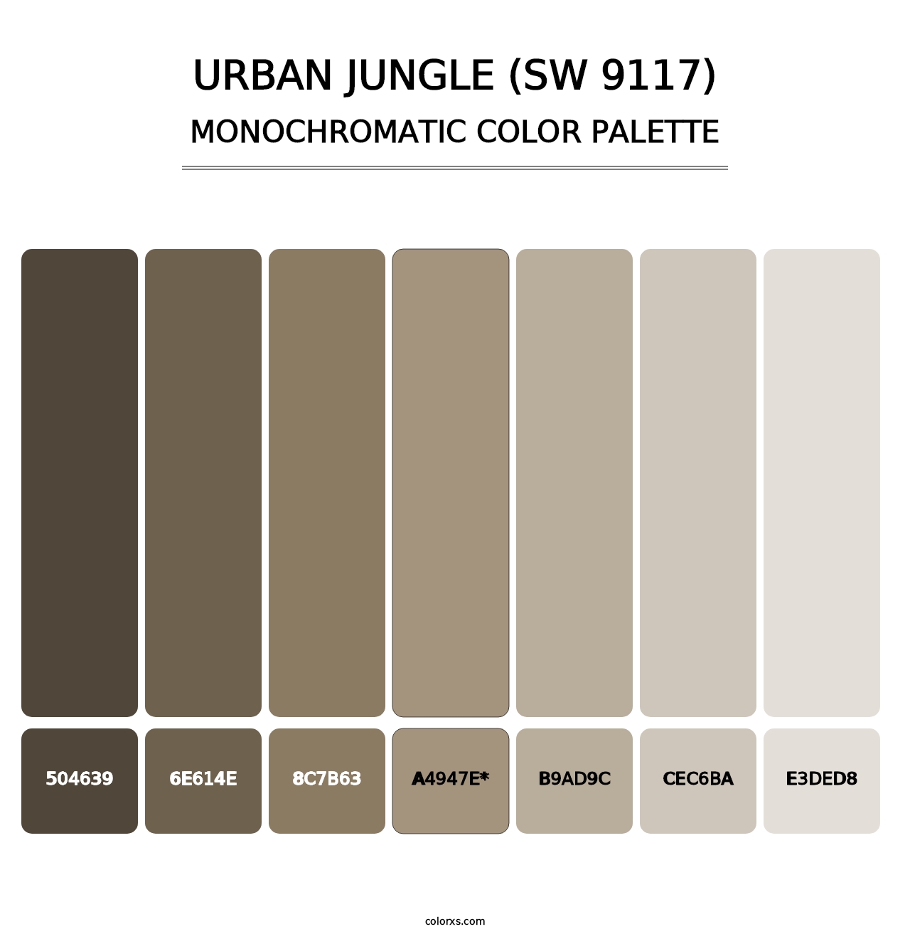 Urban Jungle (SW 9117) - Monochromatic Color Palette