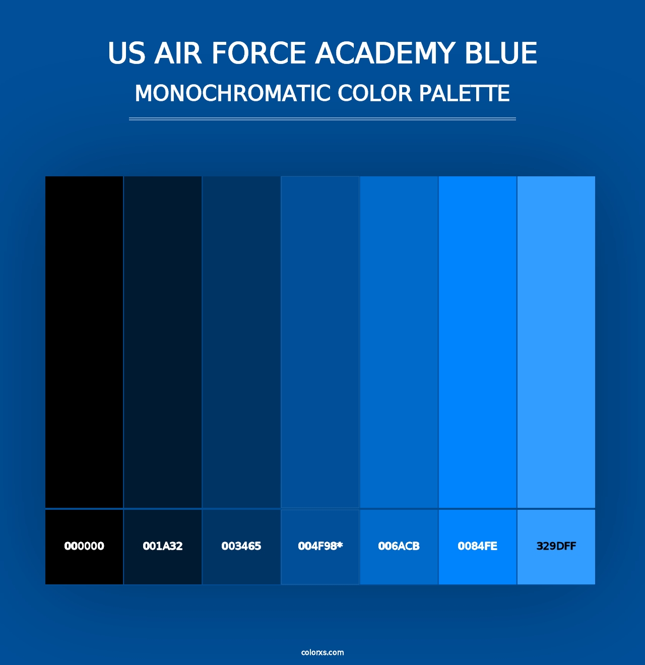 US Air Force Academy Blue - Monochromatic Color Palette