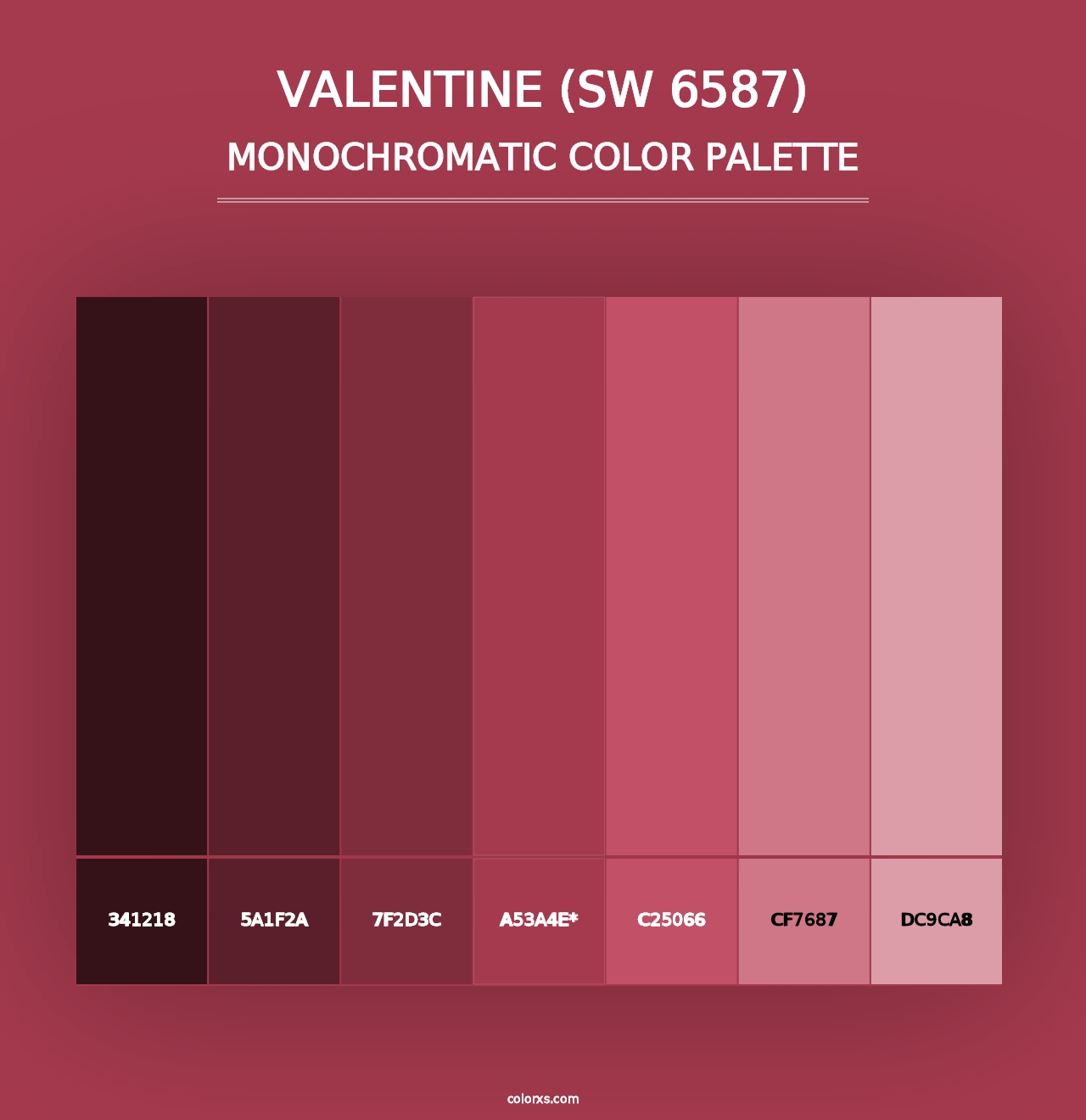 Valentine (SW 6587) - Monochromatic Color Palette