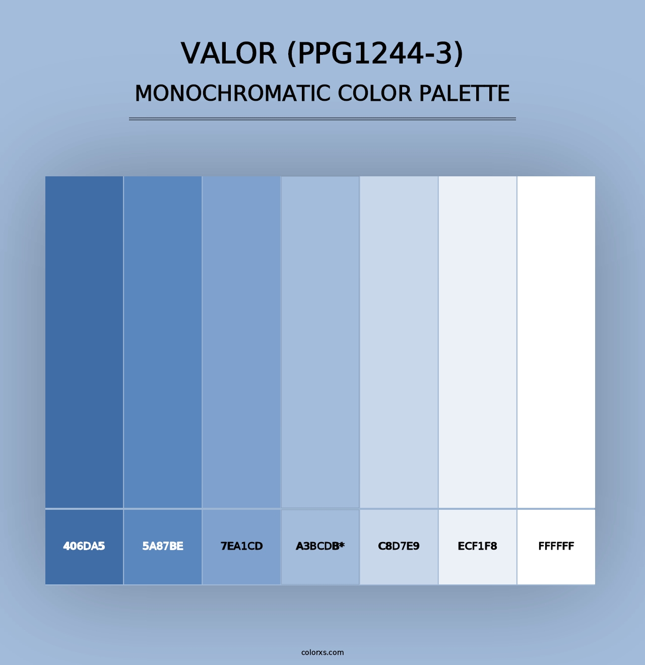 Valor (PPG1244-3) - Monochromatic Color Palette