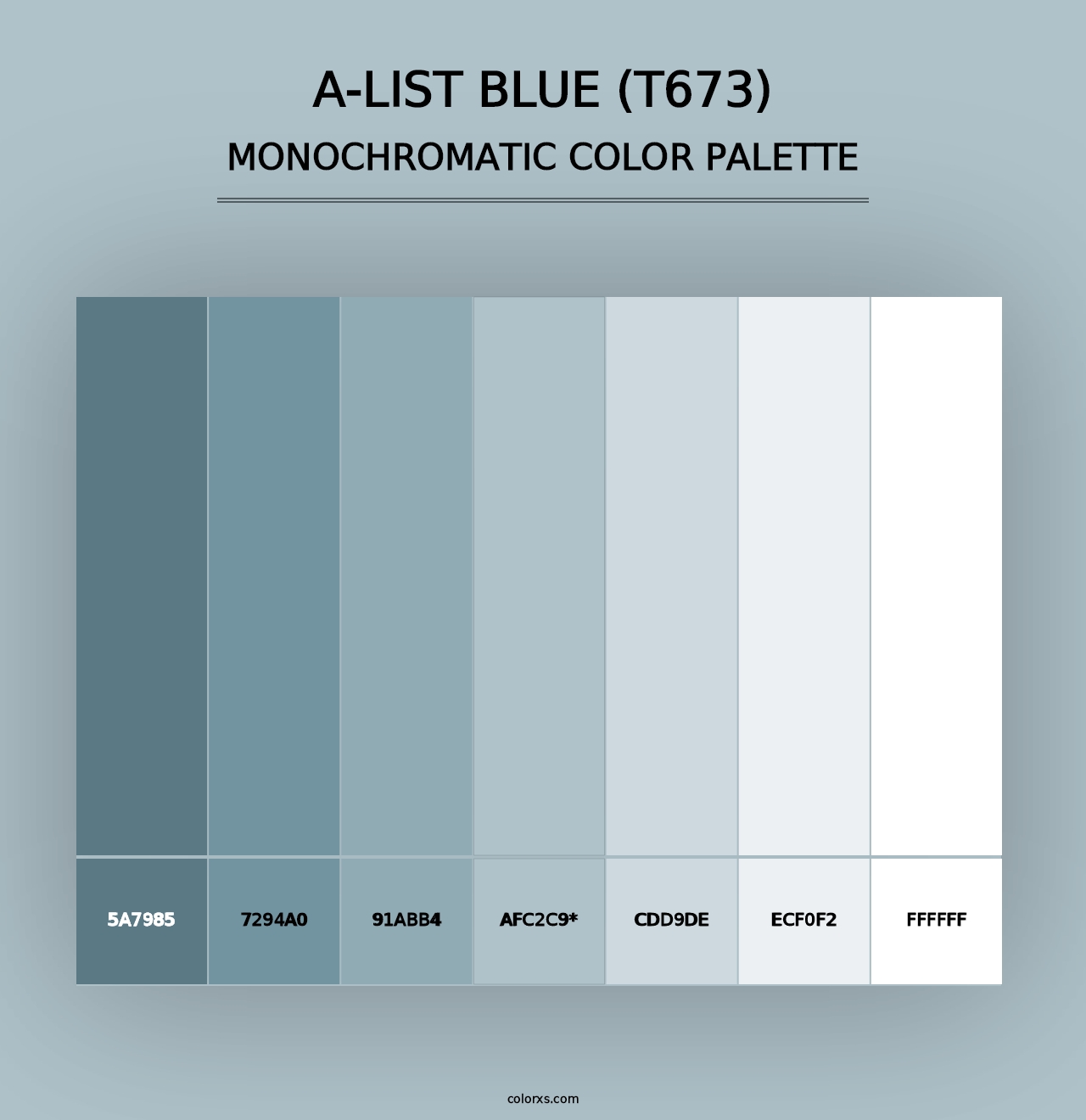 A-List Blue (T673) - Monochromatic Color Palette