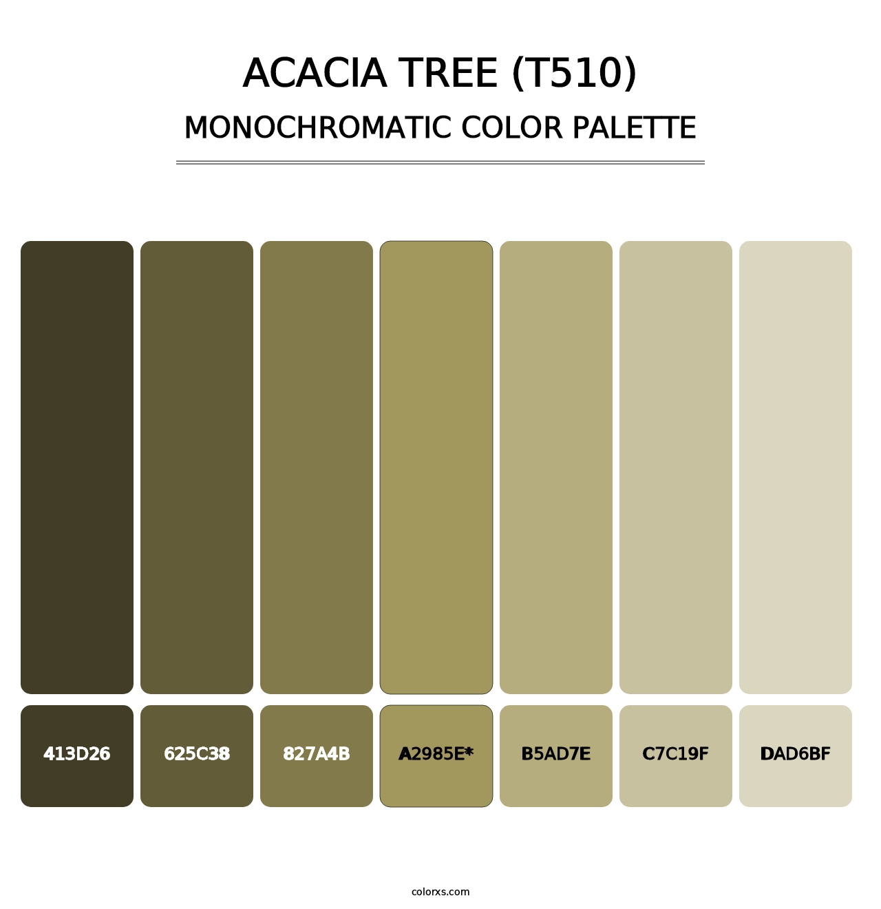 Acacia Tree (T510) - Monochromatic Color Palette