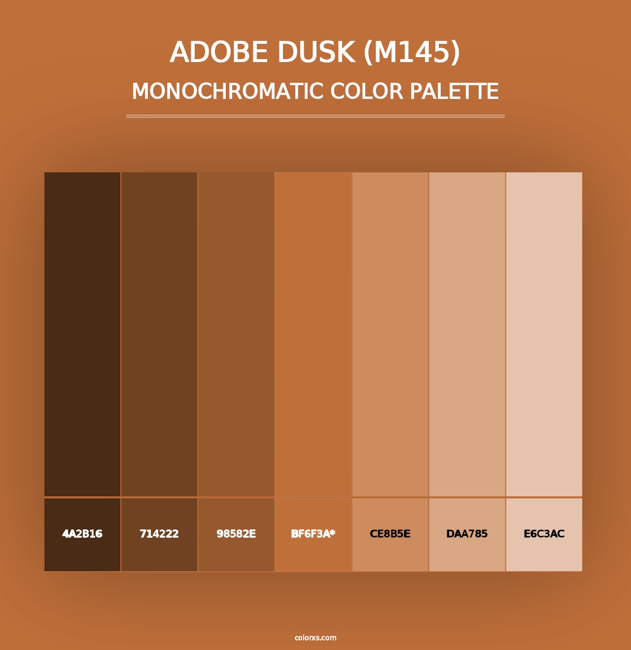 Adobe Dusk (M145) - Monochromatic Color Palette