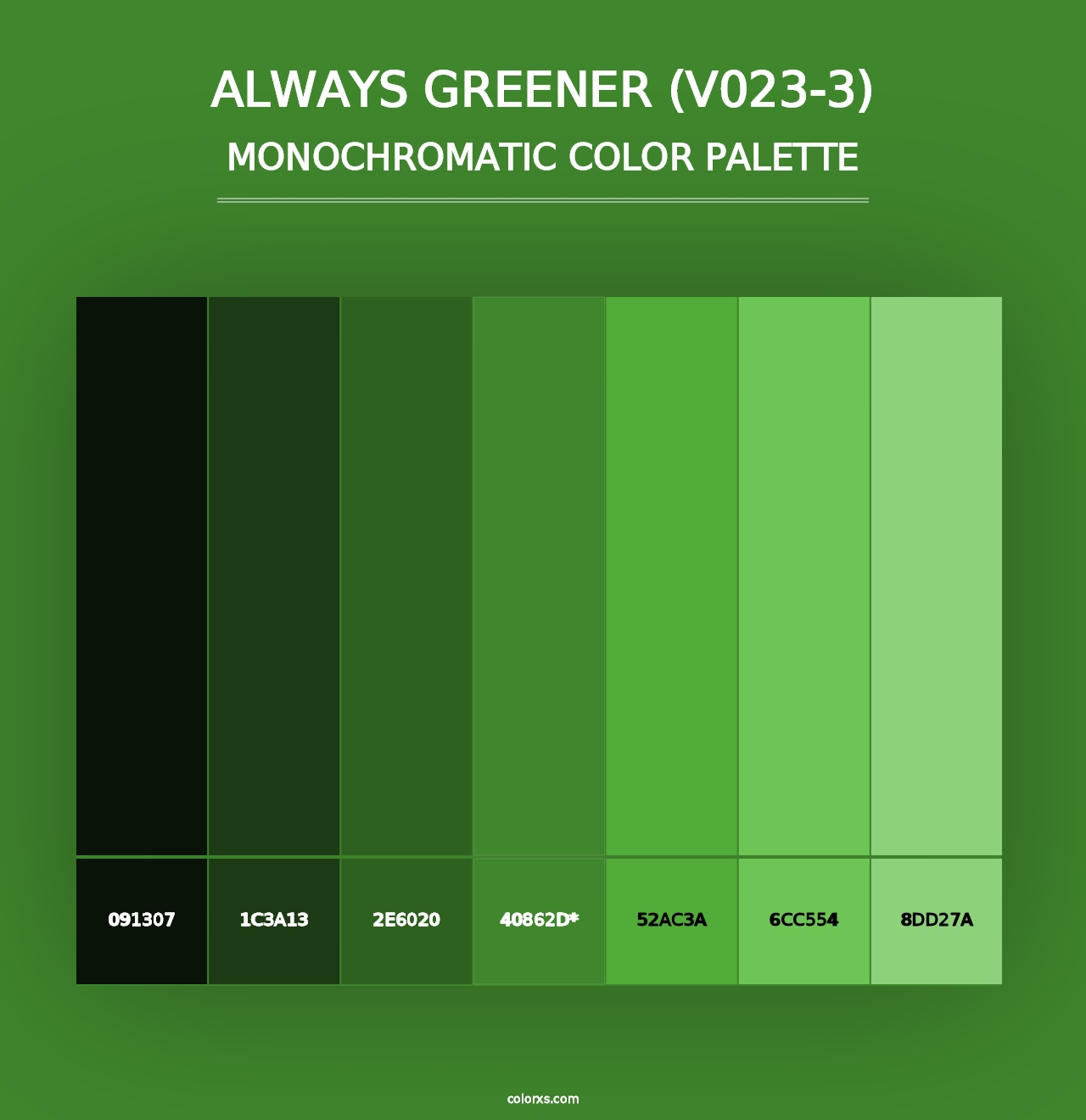 Always Greener (V023-3) - Monochromatic Color Palette