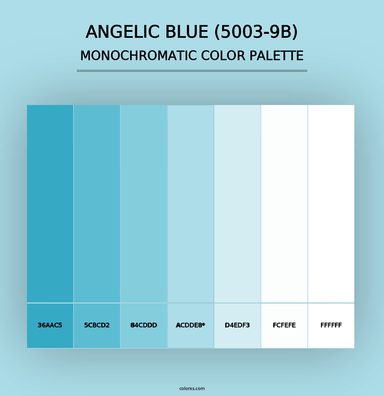 Angelic Blue (5003-9B) - Monochromatic Color Palette