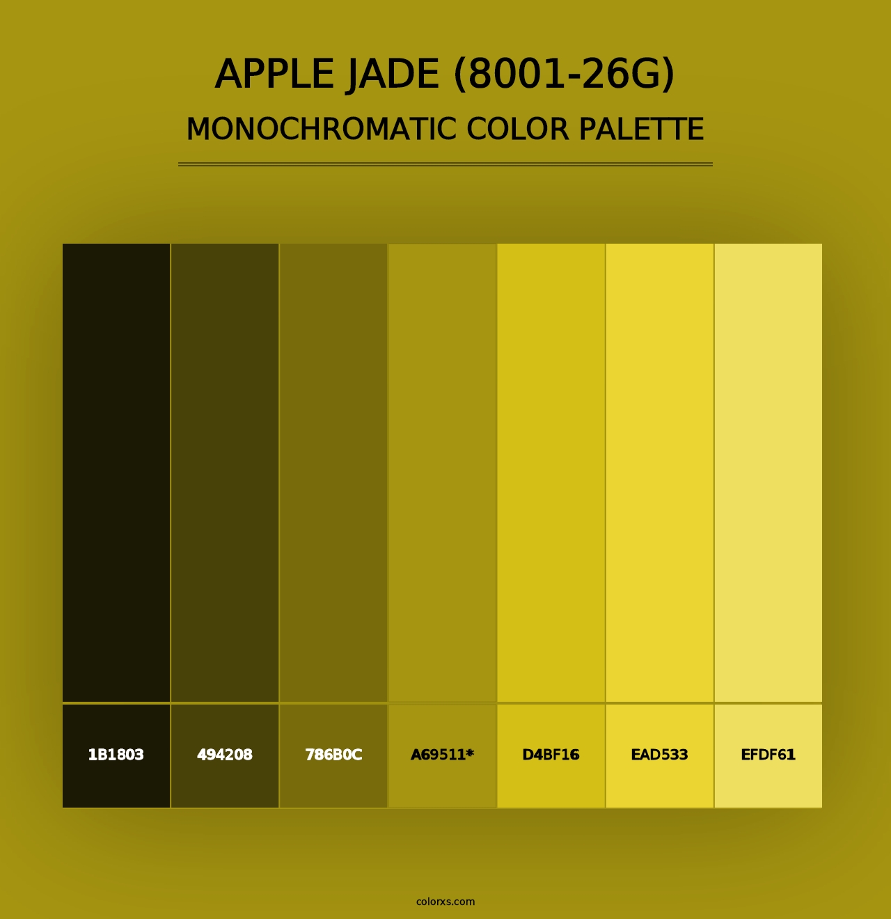 Apple Jade (8001-26G) - Monochromatic Color Palette