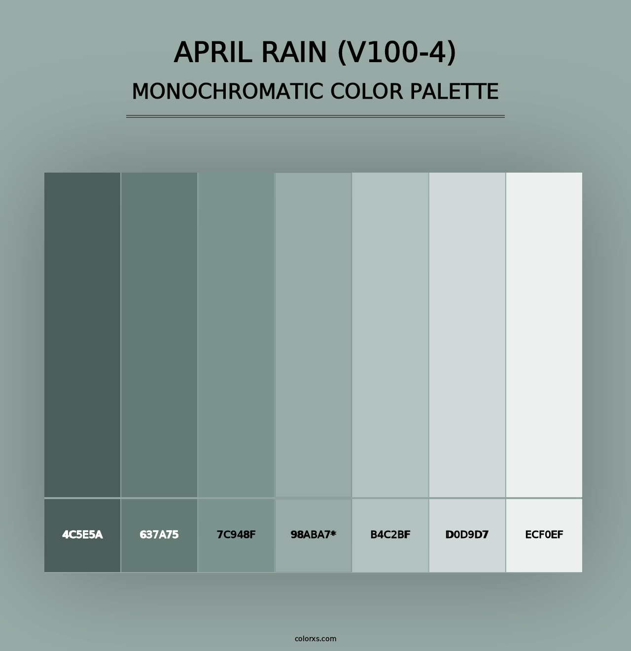 April Rain (V100-4) - Monochromatic Color Palette