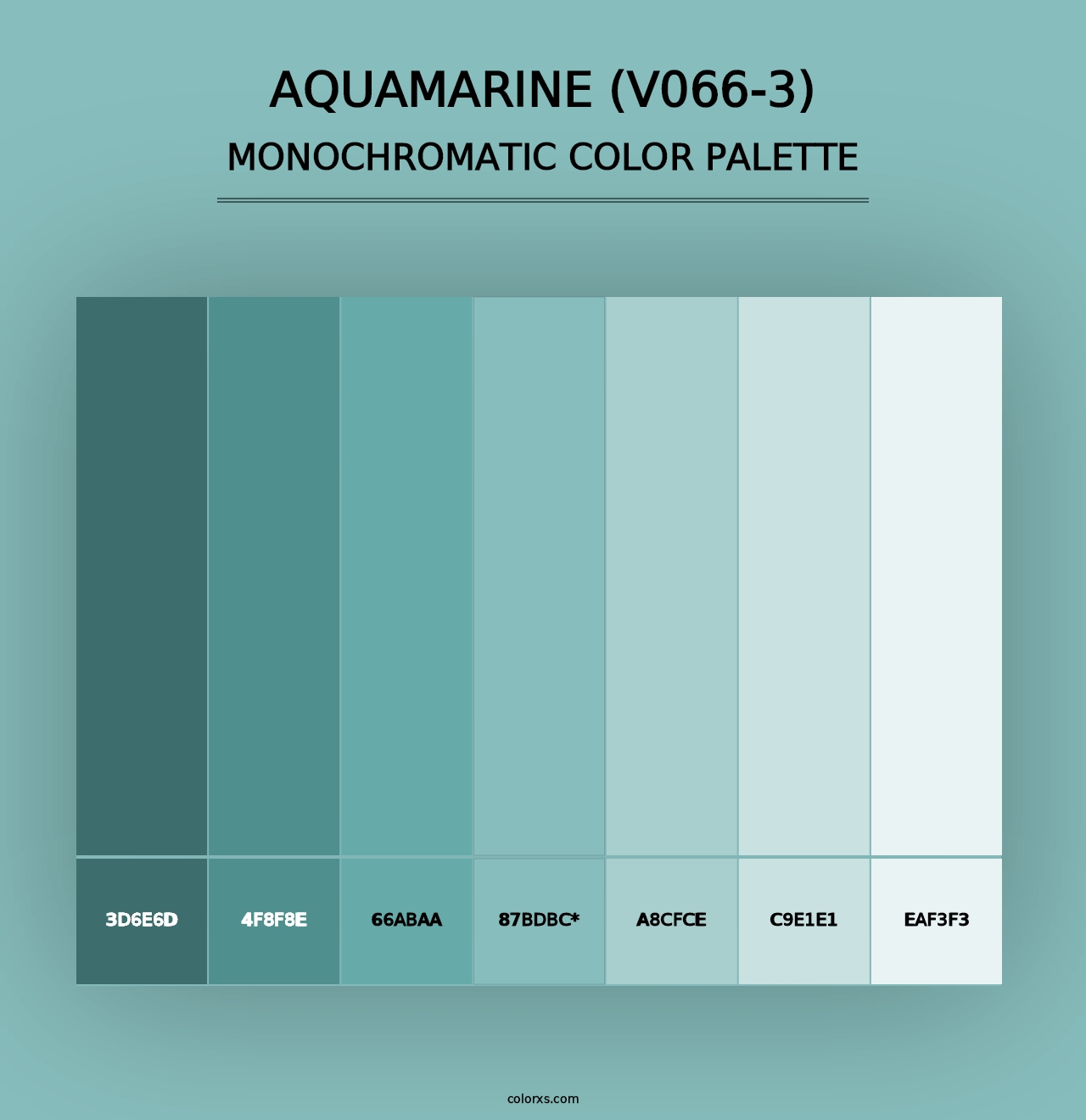 Aquamarine (V066-3) - Monochromatic Color Palette