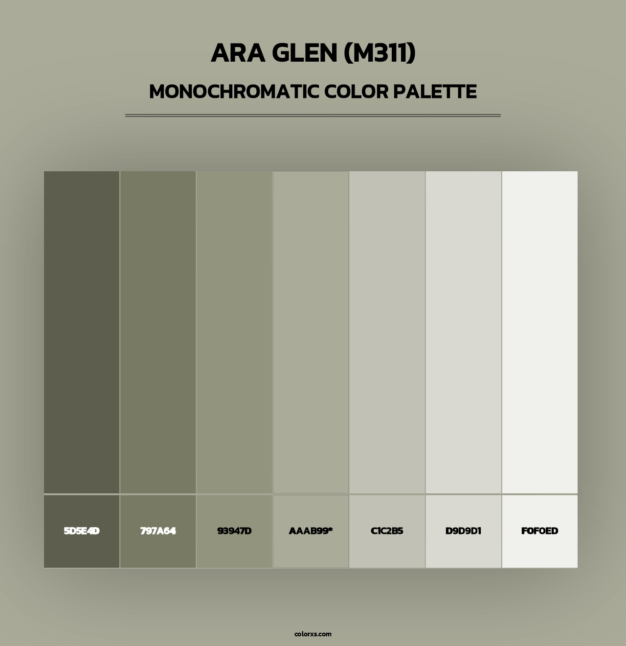 Ara Glen (M311) - Monochromatic Color Palette