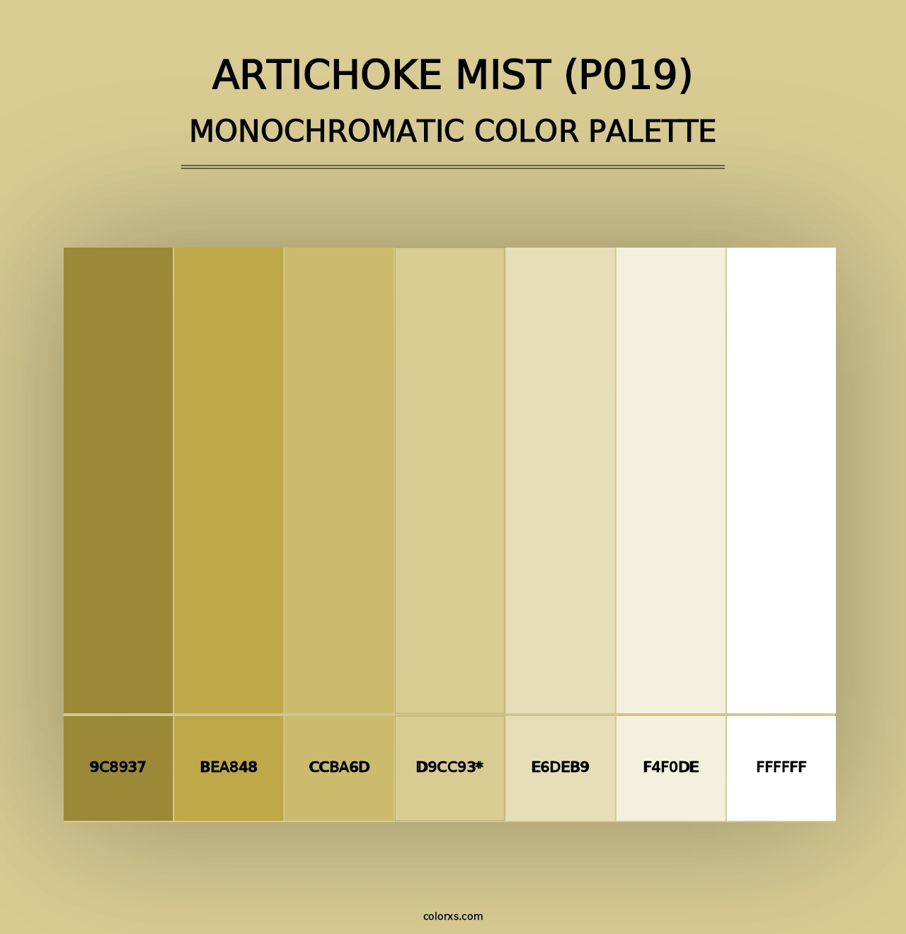 Artichoke Mist (P019) - Monochromatic Color Palette