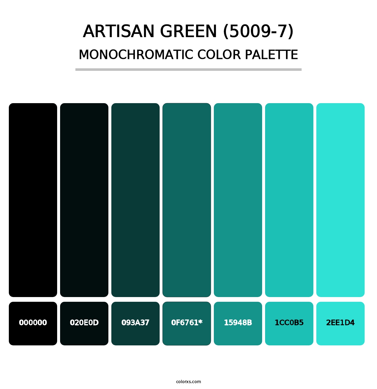 Artisan Green (5009-7) - Monochromatic Color Palette