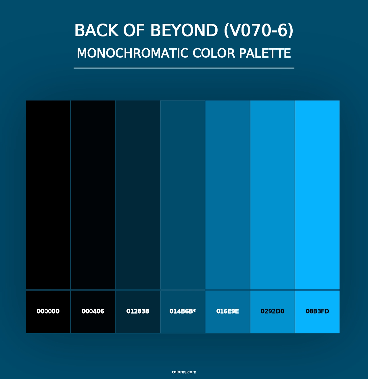 Back of Beyond (V070-6) - Monochromatic Color Palette