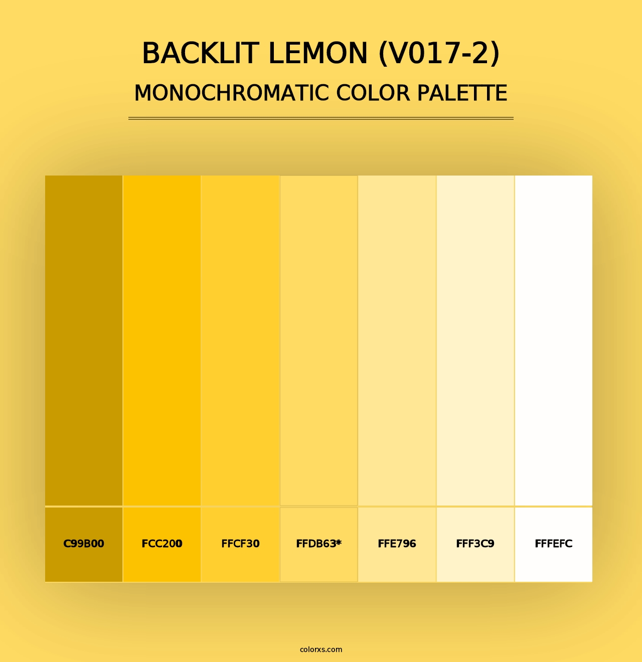 Backlit Lemon (V017-2) - Monochromatic Color Palette