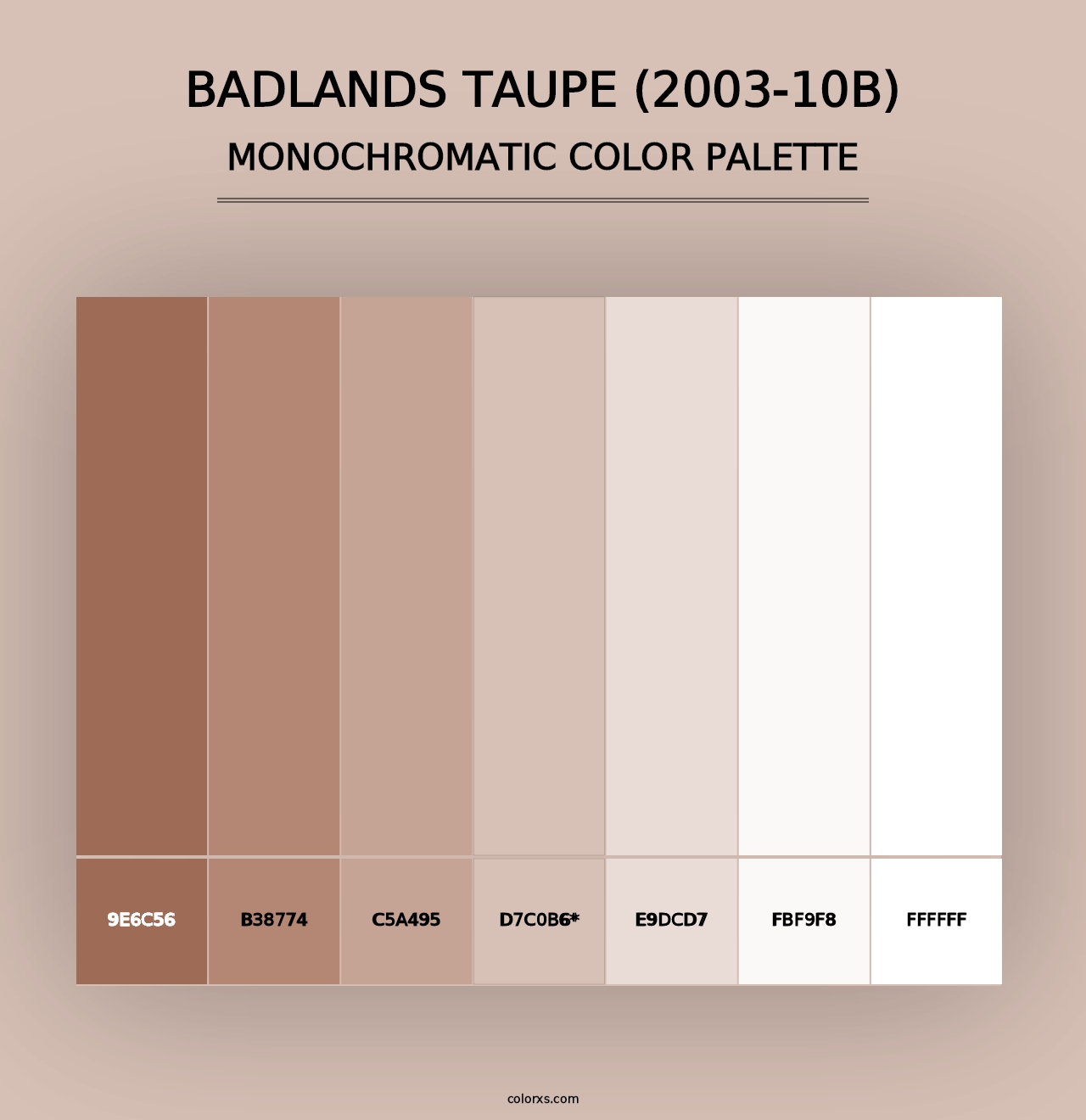 Badlands Taupe (2003-10B) - Monochromatic Color Palette