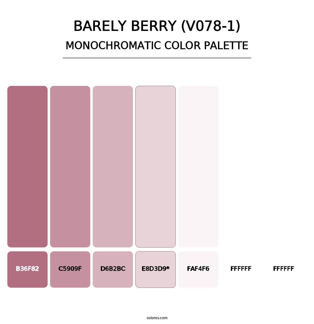 Barely Berry (V078-1) - Monochromatic Color Palette