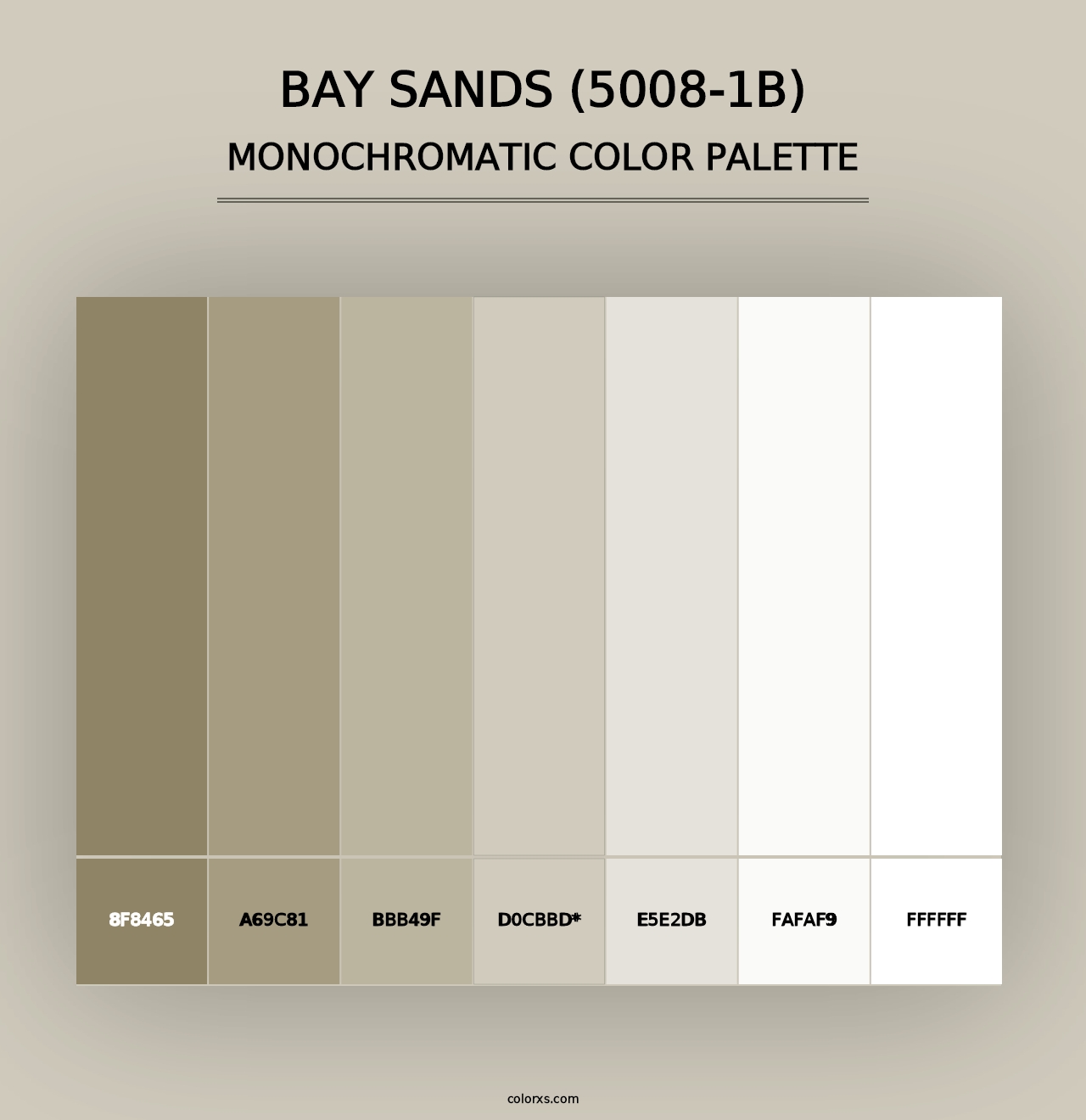 Bay Sands (5008-1B) - Monochromatic Color Palette