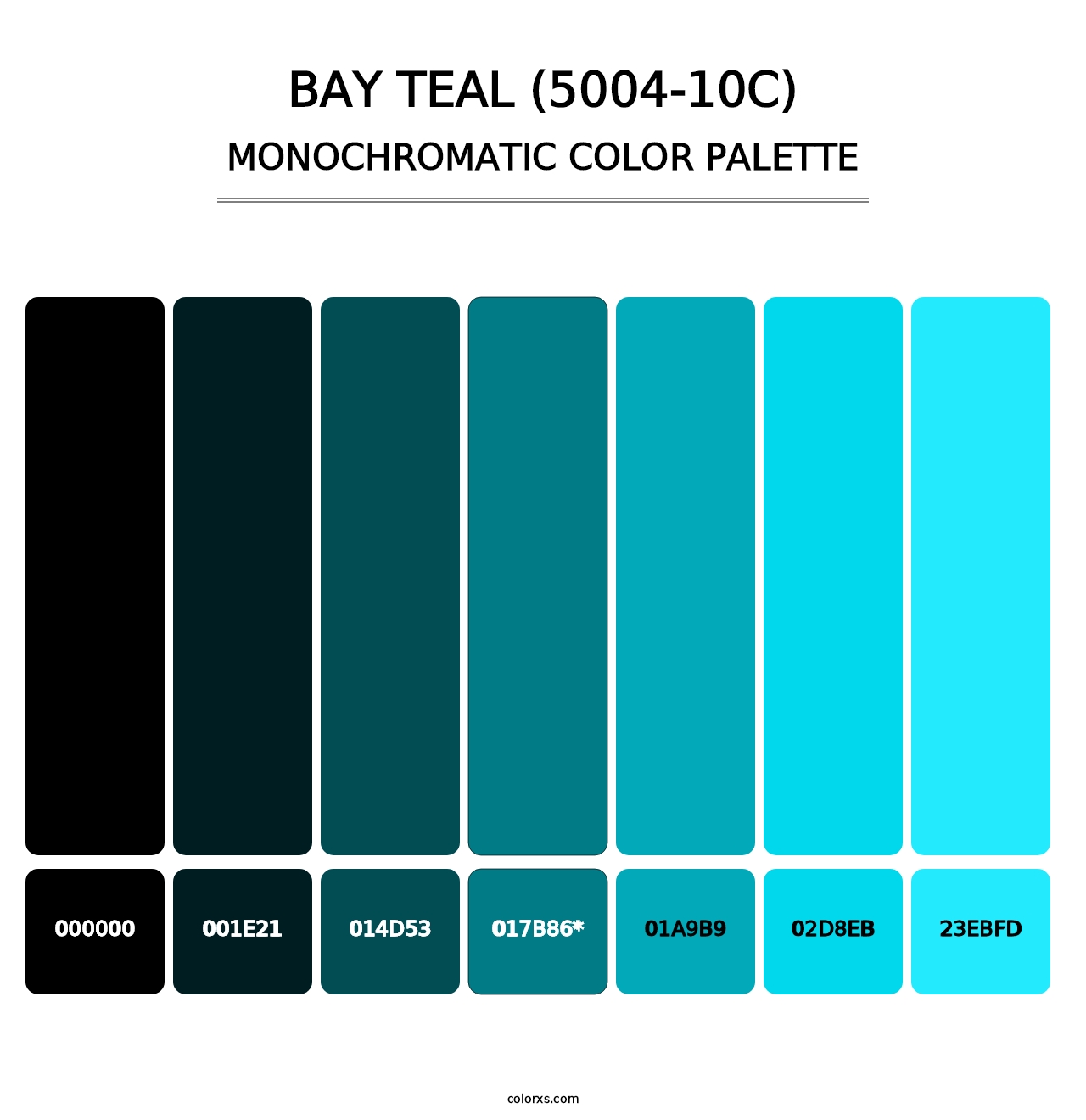 Bay Teal (5004-10C) - Monochromatic Color Palette