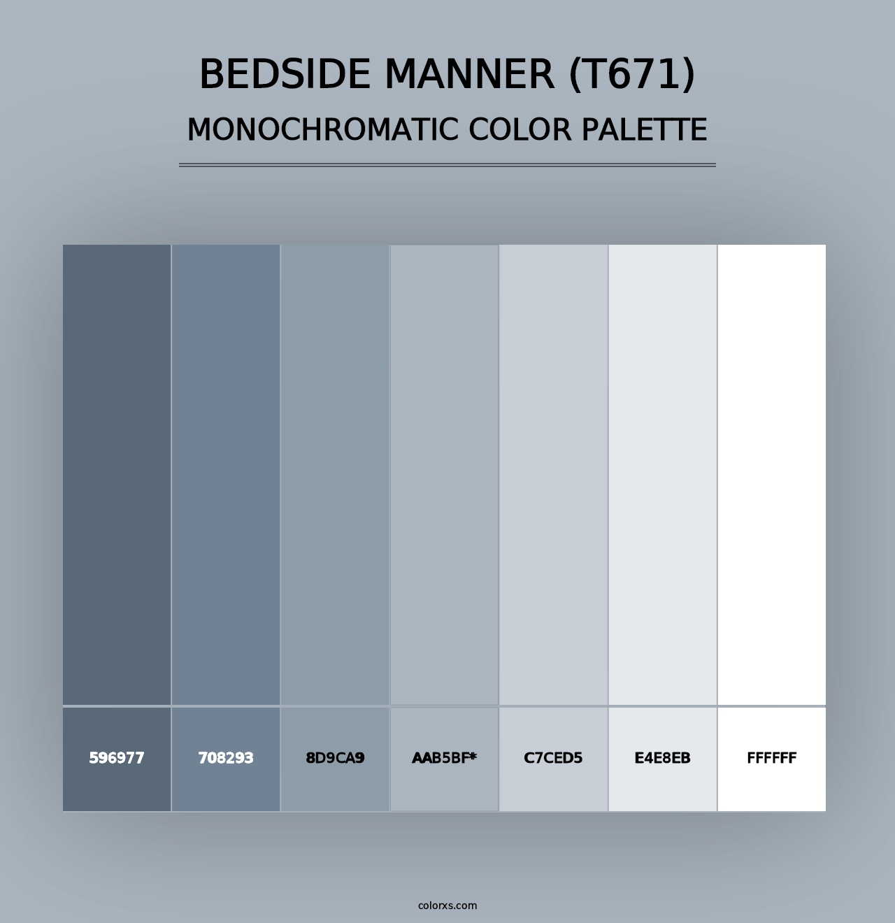 Bedside Manner (T671) - Monochromatic Color Palette