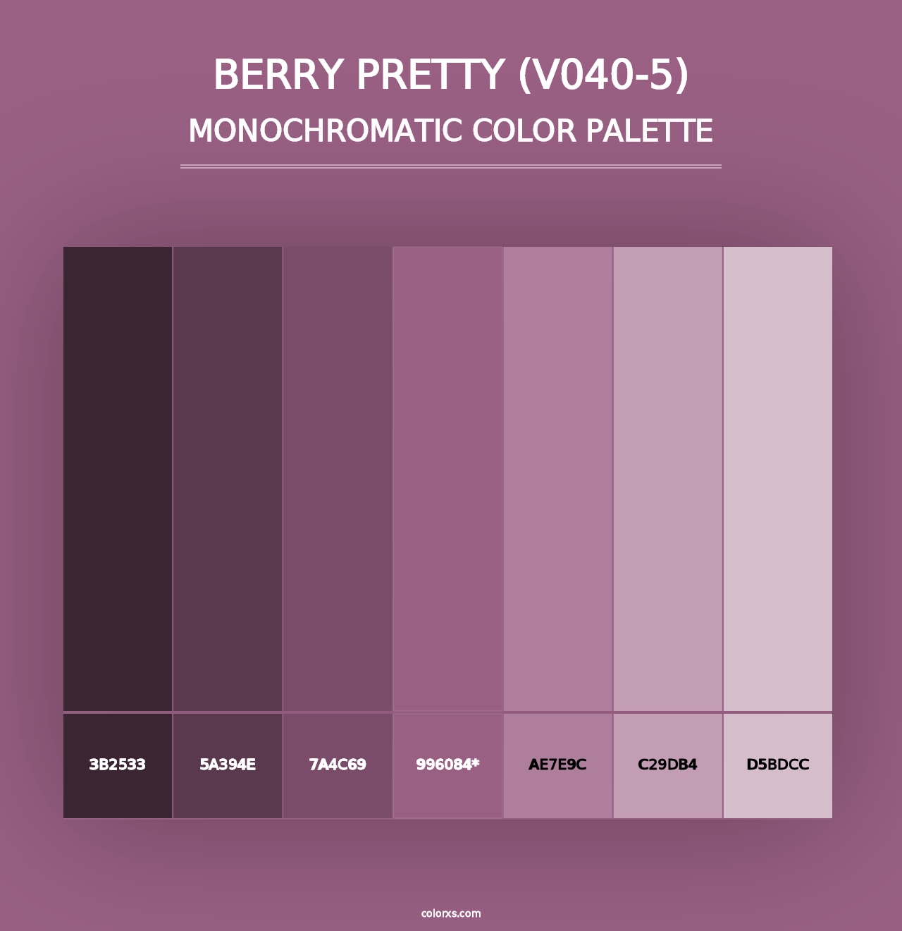 Berry Pretty (V040-5) - Monochromatic Color Palette