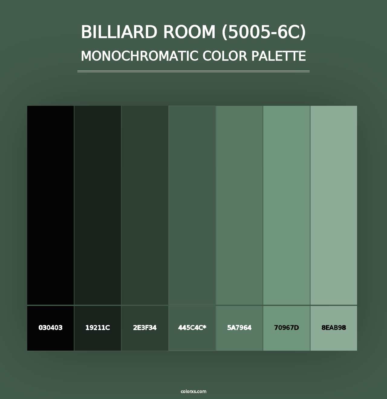 Billiard Room (5005-6C) - Monochromatic Color Palette