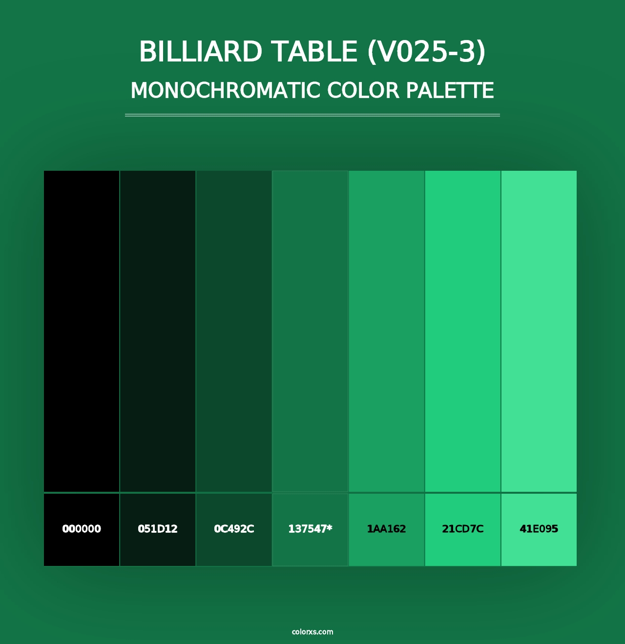 Billiard Table (V025-3) - Monochromatic Color Palette