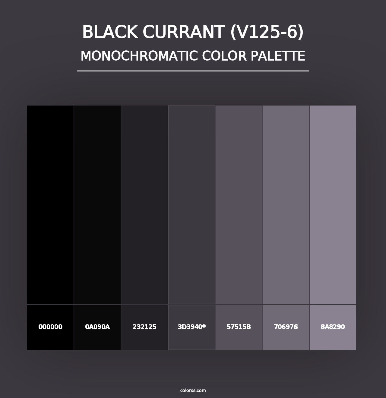 Black Currant (V125-6) - Monochromatic Color Palette