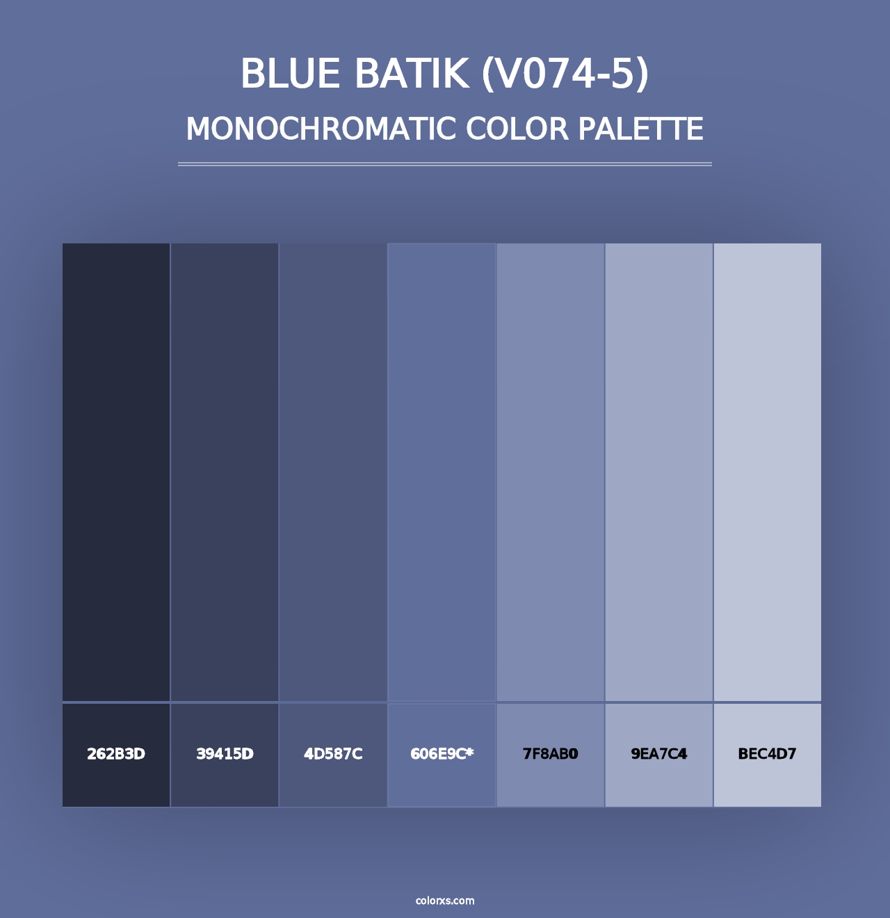 Blue Batik (V074-5) - Monochromatic Color Palette