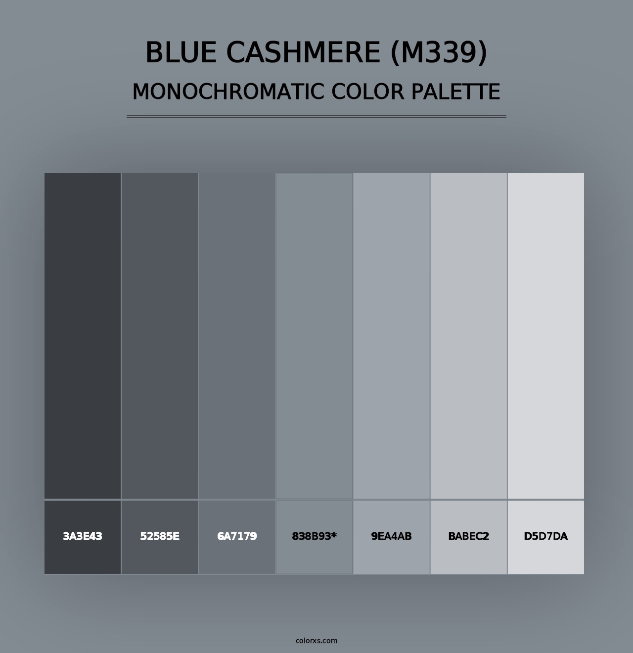 Blue Cashmere (M339) - Monochromatic Color Palette