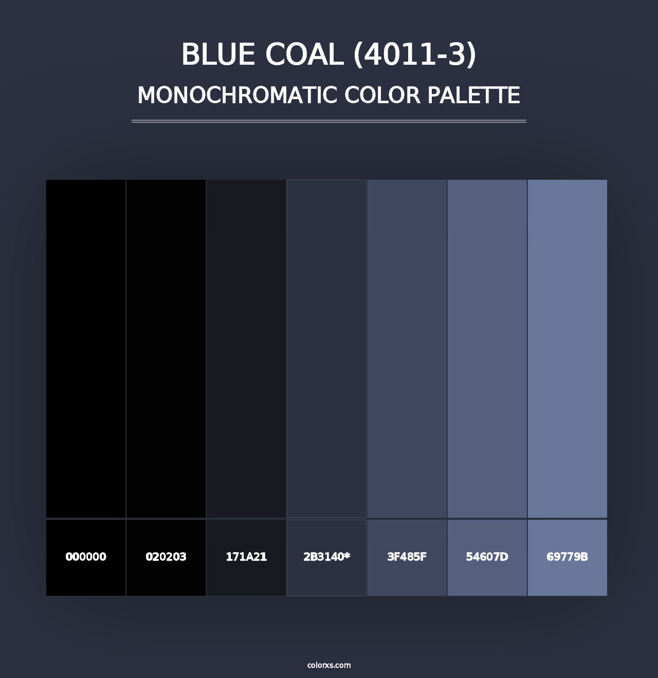 Blue Coal (4011-3) - Monochromatic Color Palette