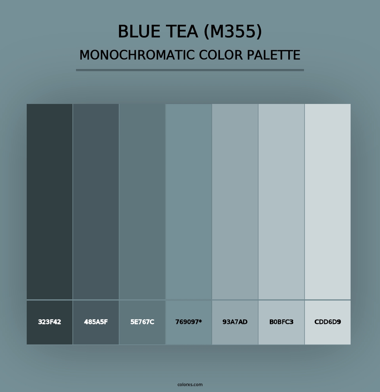 Blue Tea (M355) - Monochromatic Color Palette