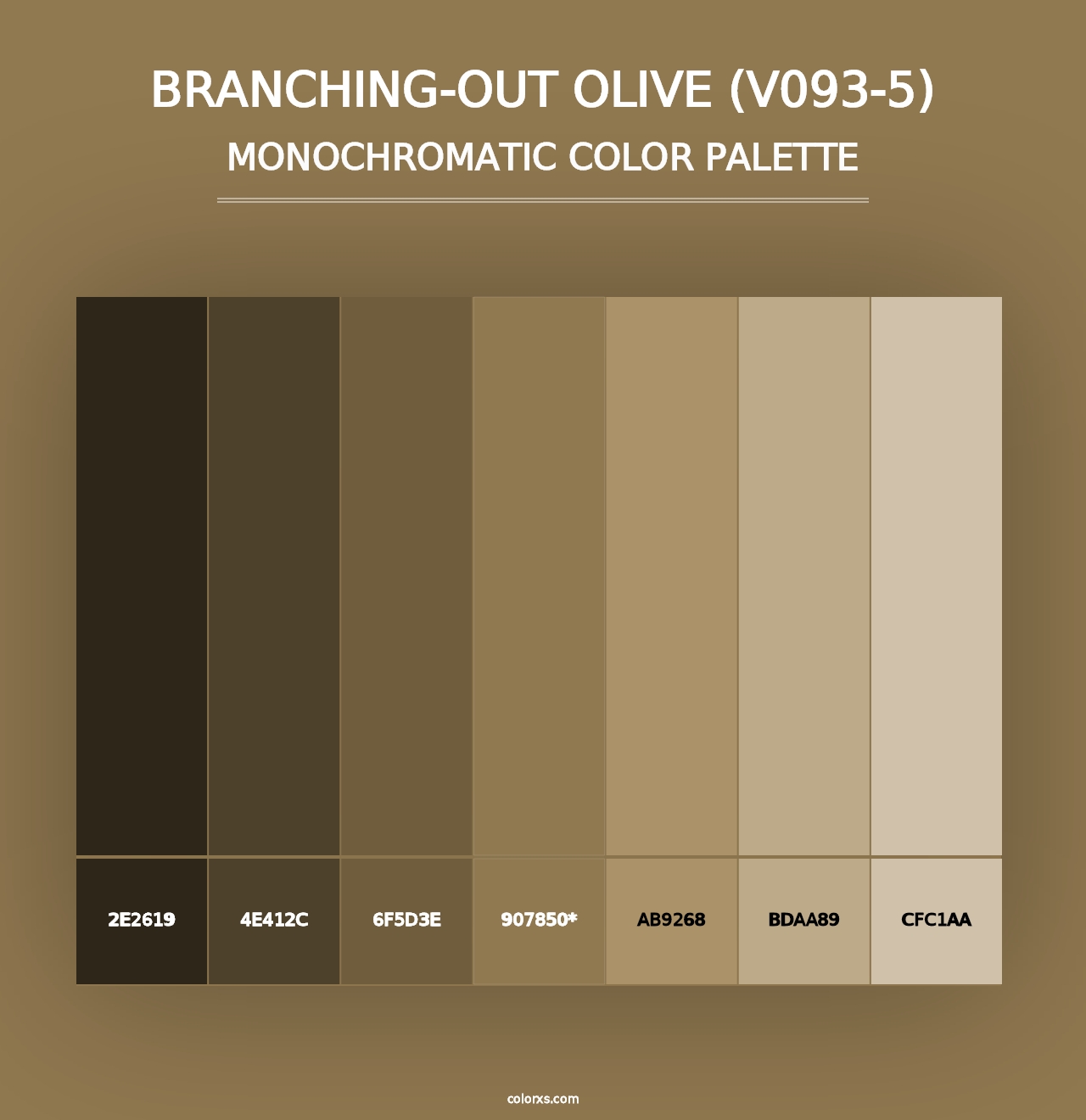 Branching-Out Olive (V093-5) - Monochromatic Color Palette