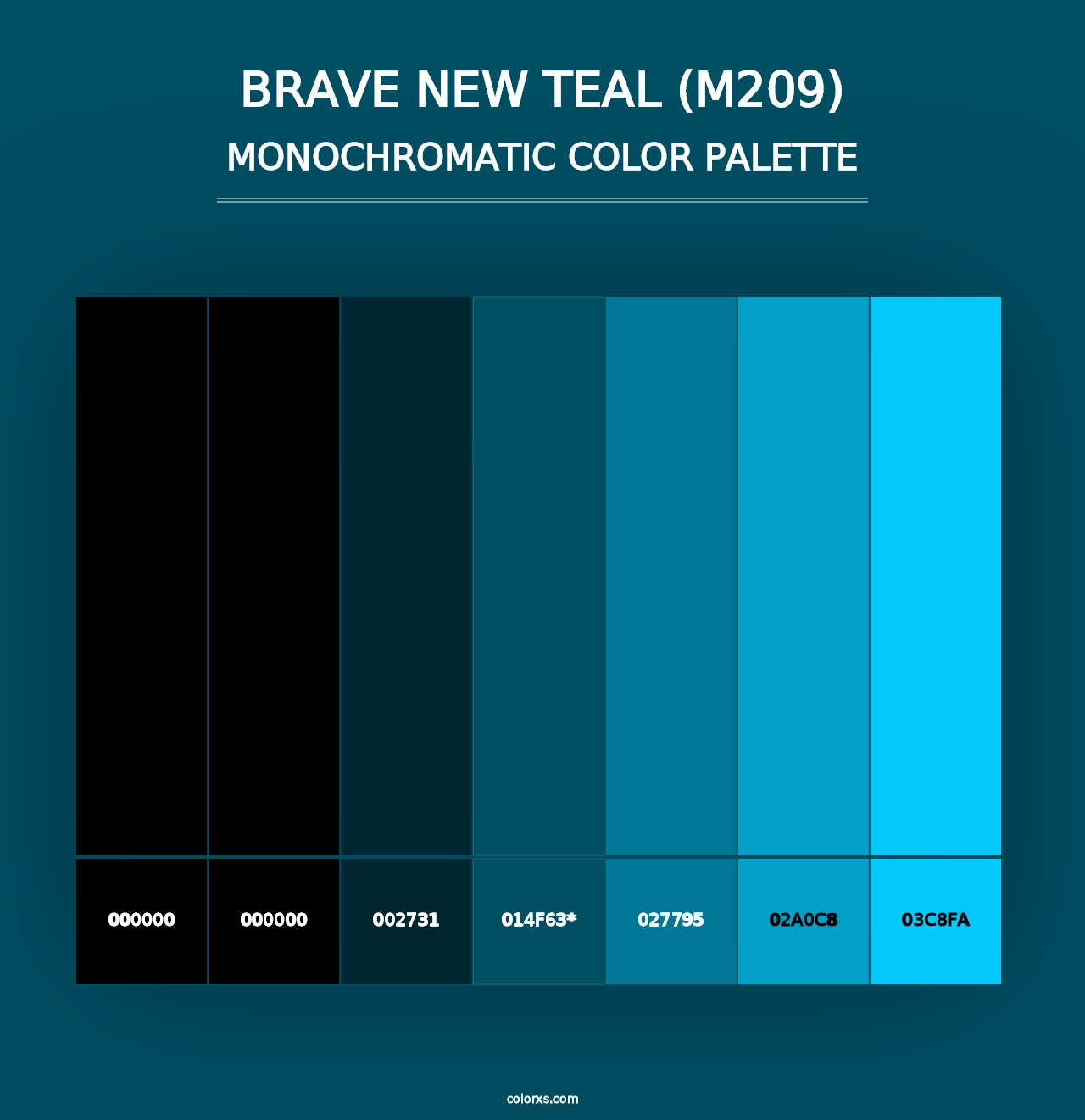 Brave New Teal (M209) - Monochromatic Color Palette