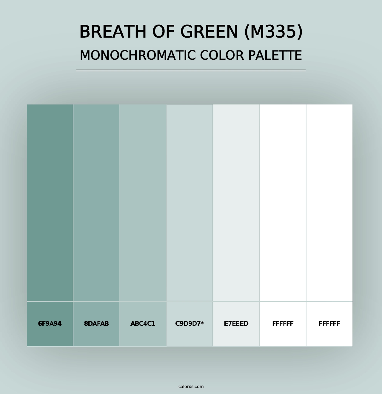 Breath of Green (M335) - Monochromatic Color Palette