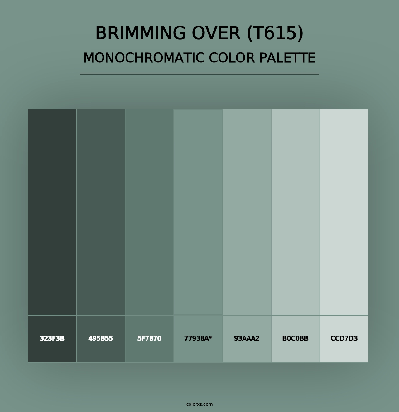 Brimming Over (T615) - Monochromatic Color Palette