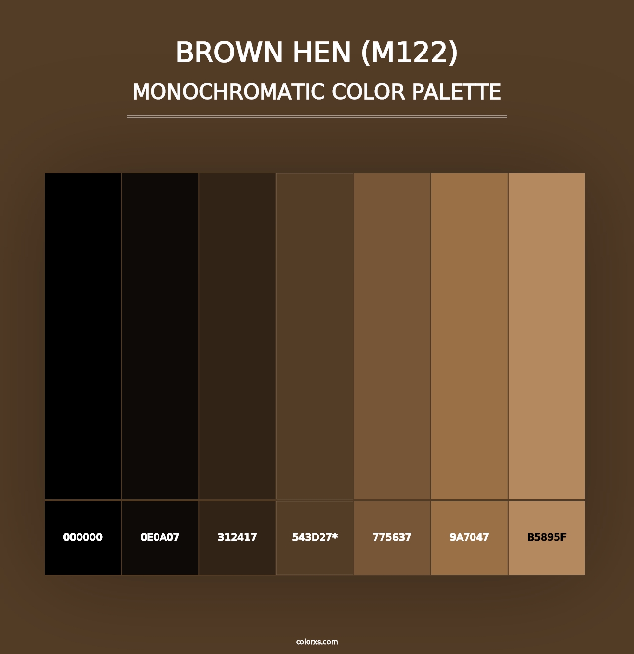 Brown Hen (M122) - Monochromatic Color Palette