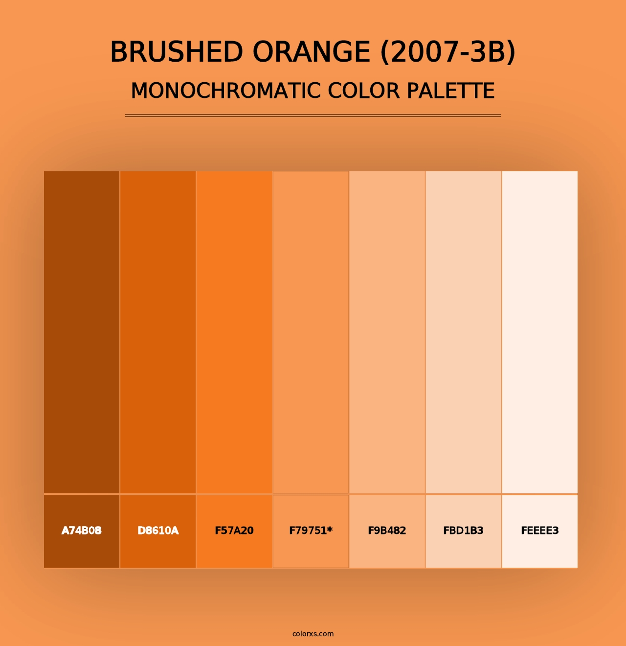 Brushed Orange (2007-3B) - Monochromatic Color Palette