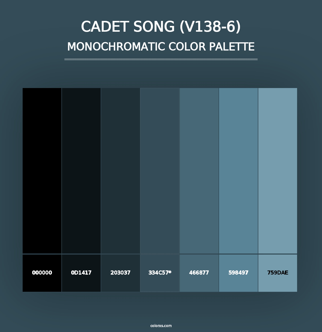 Cadet Song (V138-6) - Monochromatic Color Palette