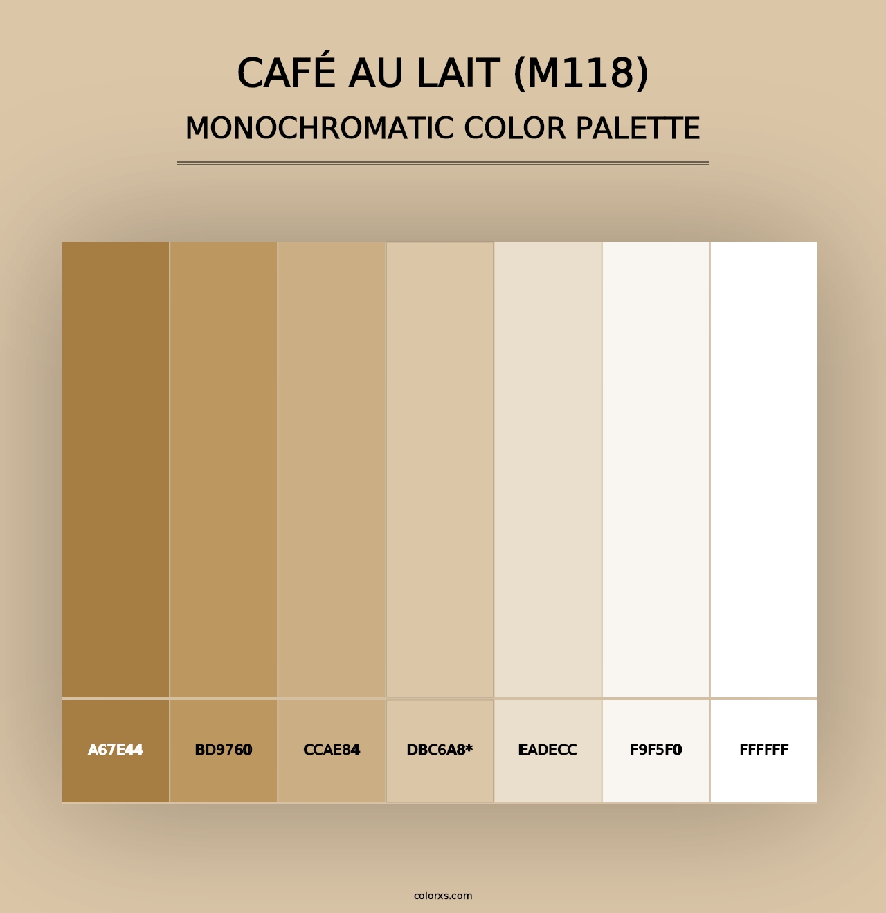 Café Au Lait (M118) - Monochromatic Color Palette