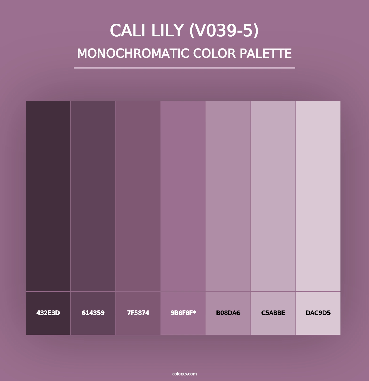 Cali Lily (V039-5) - Monochromatic Color Palette