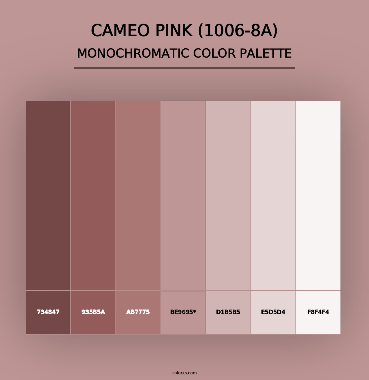 Cameo Pink (1006-8A) - Monochromatic Color Palette