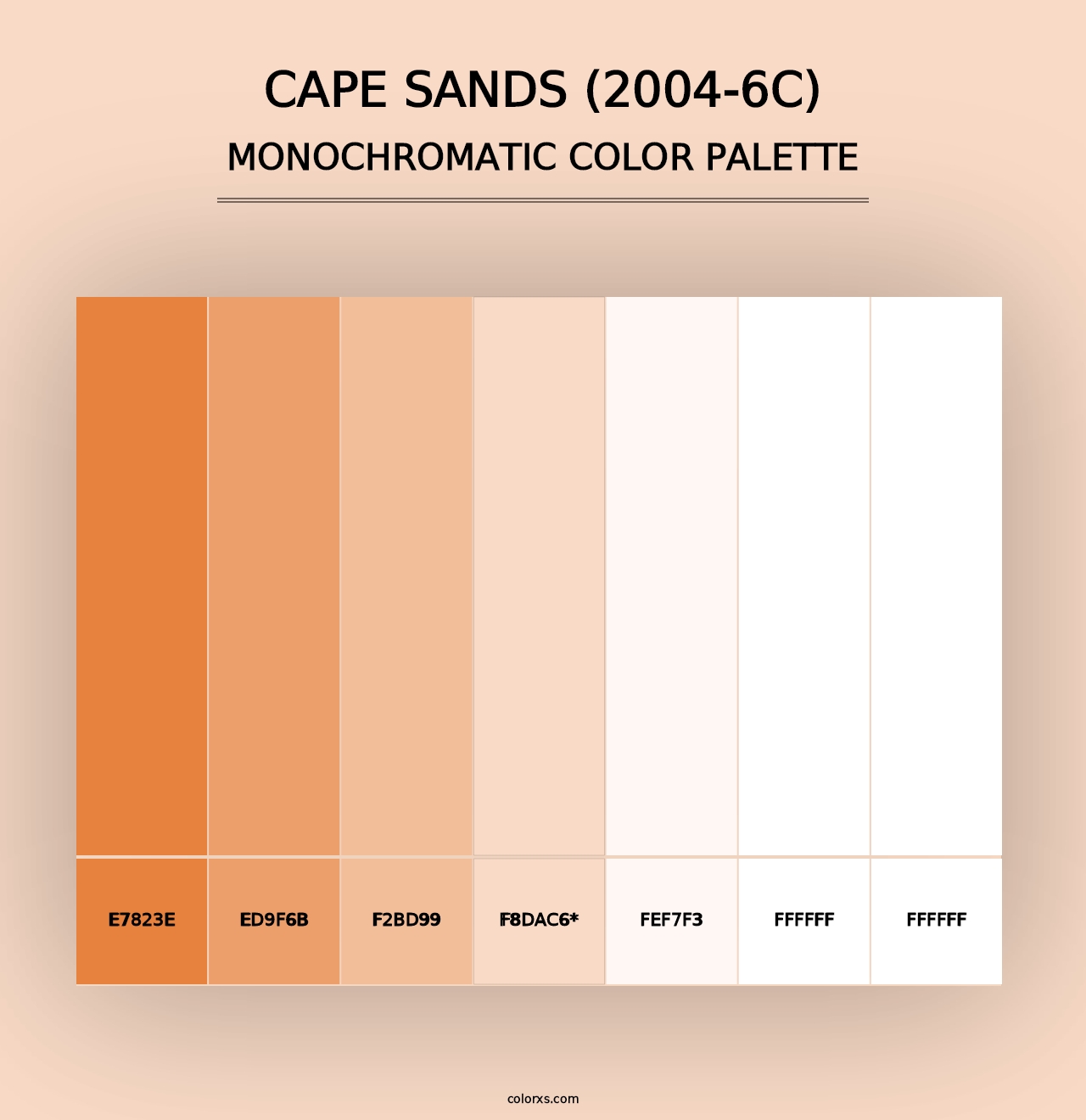 Cape Sands (2004-6C) - Monochromatic Color Palette