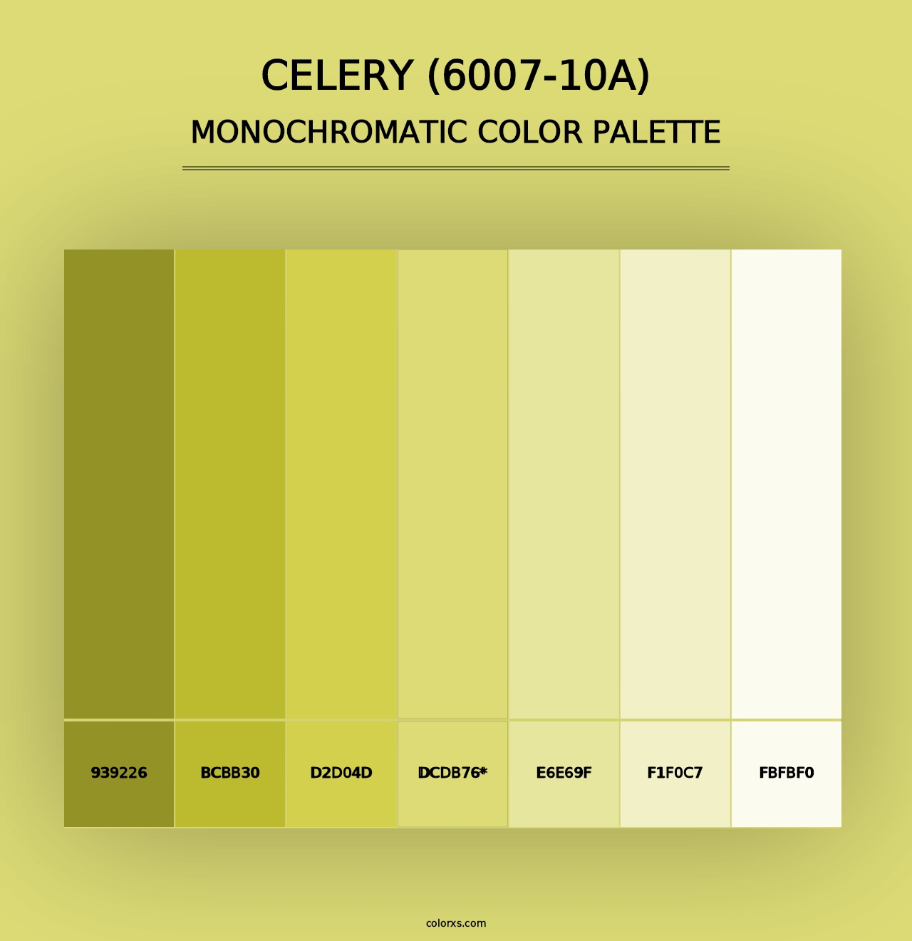 Celery (6007-10A) - Monochromatic Color Palette