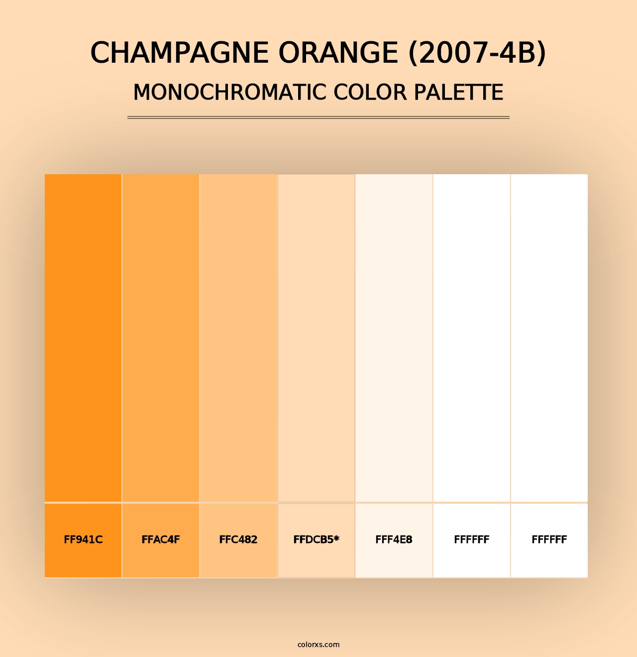 Champagne Orange (2007-4B) - Monochromatic Color Palette