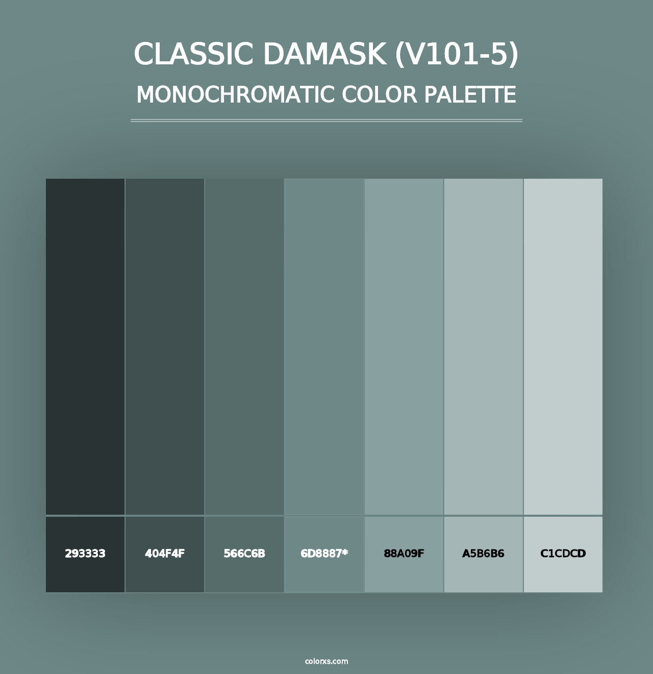 Classic Damask (V101-5) - Monochromatic Color Palette