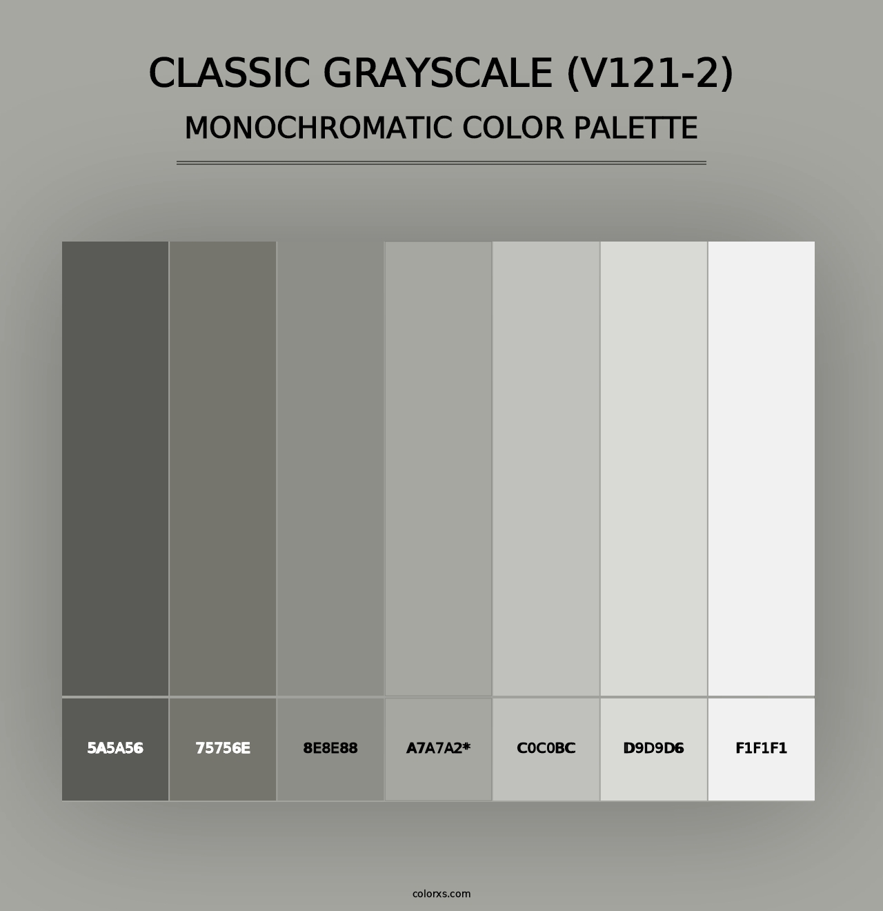 Classic Grayscale (V121-2) - Monochromatic Color Palette