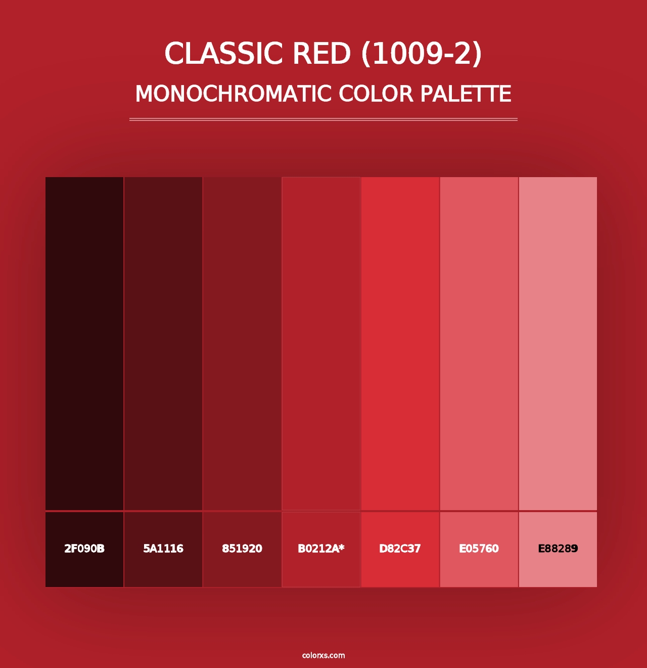 Classic Red (1009-2) - Monochromatic Color Palette