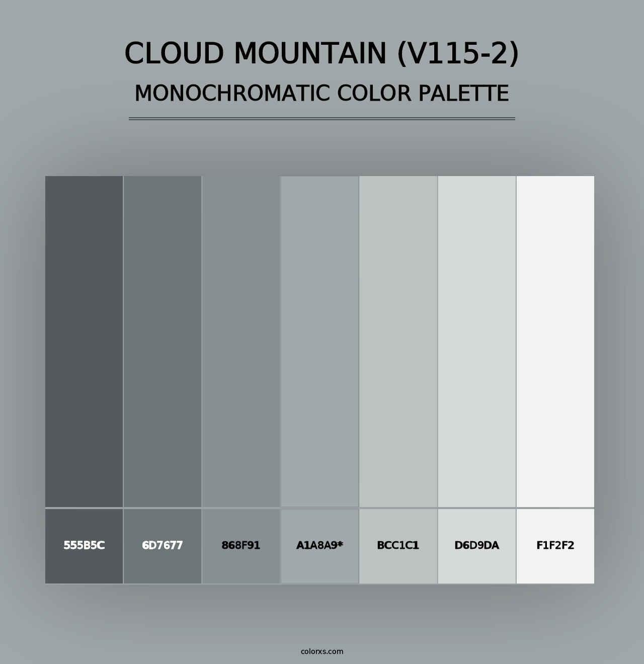 Cloud Mountain (V115-2) - Monochromatic Color Palette